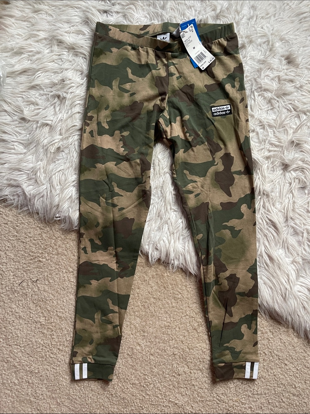 adidas Camo-Print Leggings in Green and Brown